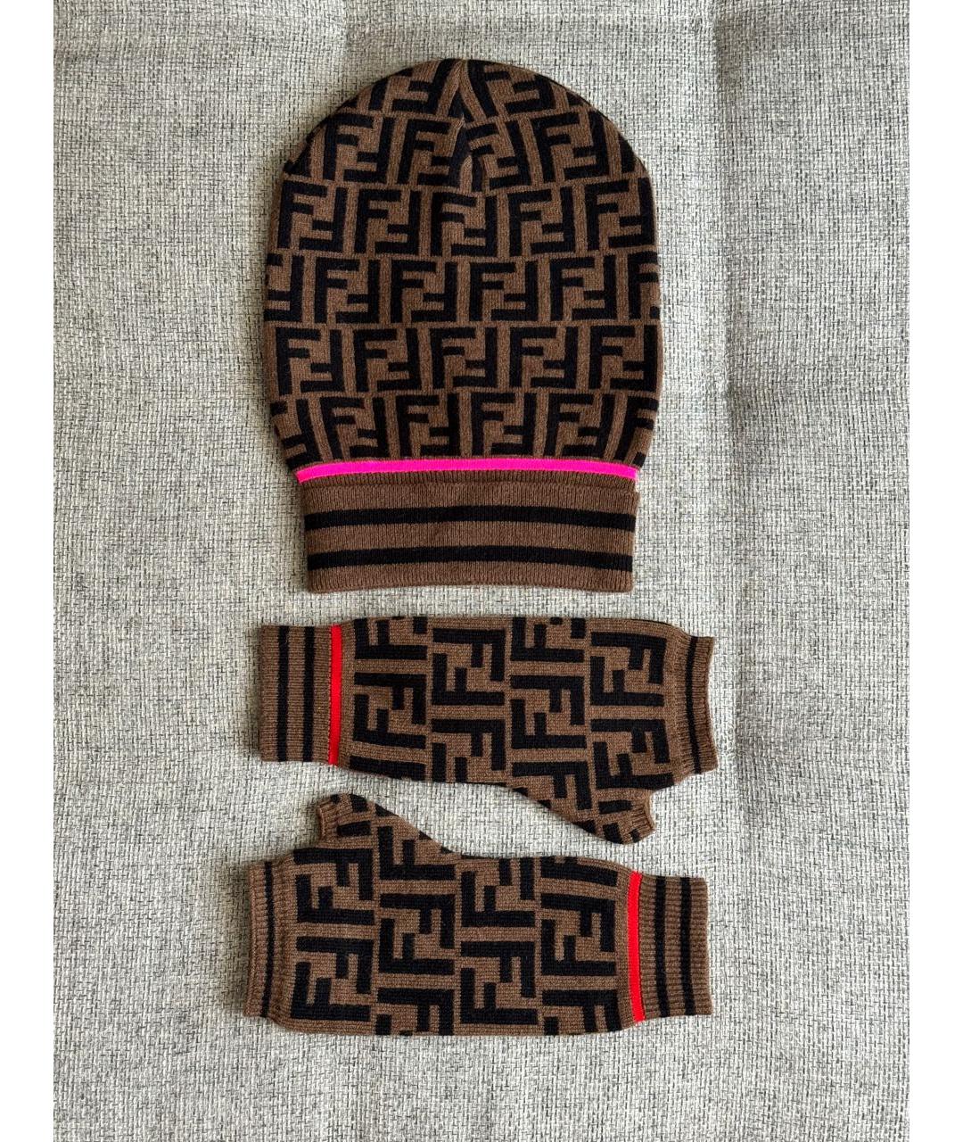 FENDI Коричневая кашемировая шапка, фото 7