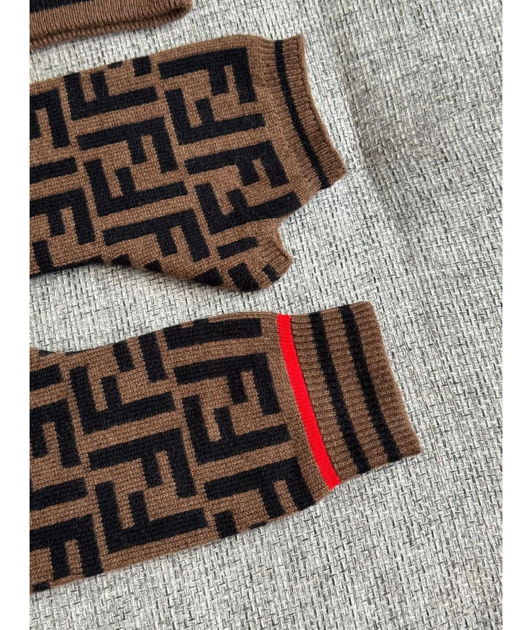 FENDI Коричневая кашемировая шапка, фото 4