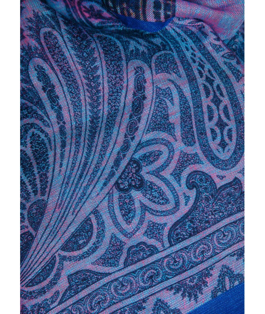 ETRO Синий льняной шарф, фото 3