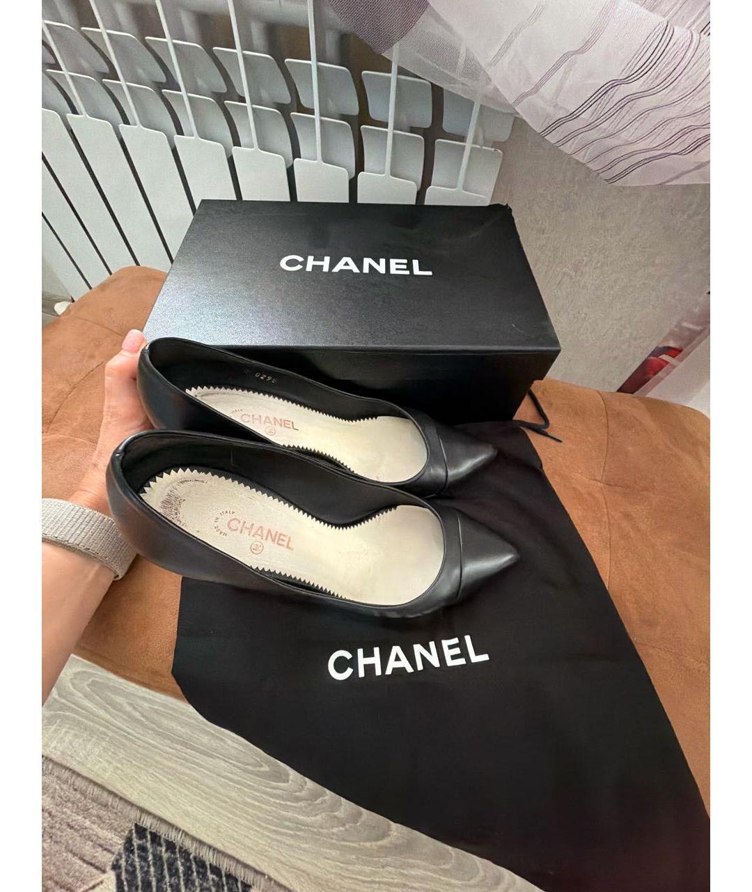 CHANEL Черные кожаные туфли, фото 7
