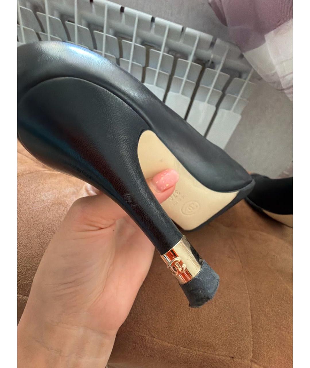 CHANEL Черные кожаные туфли, фото 5