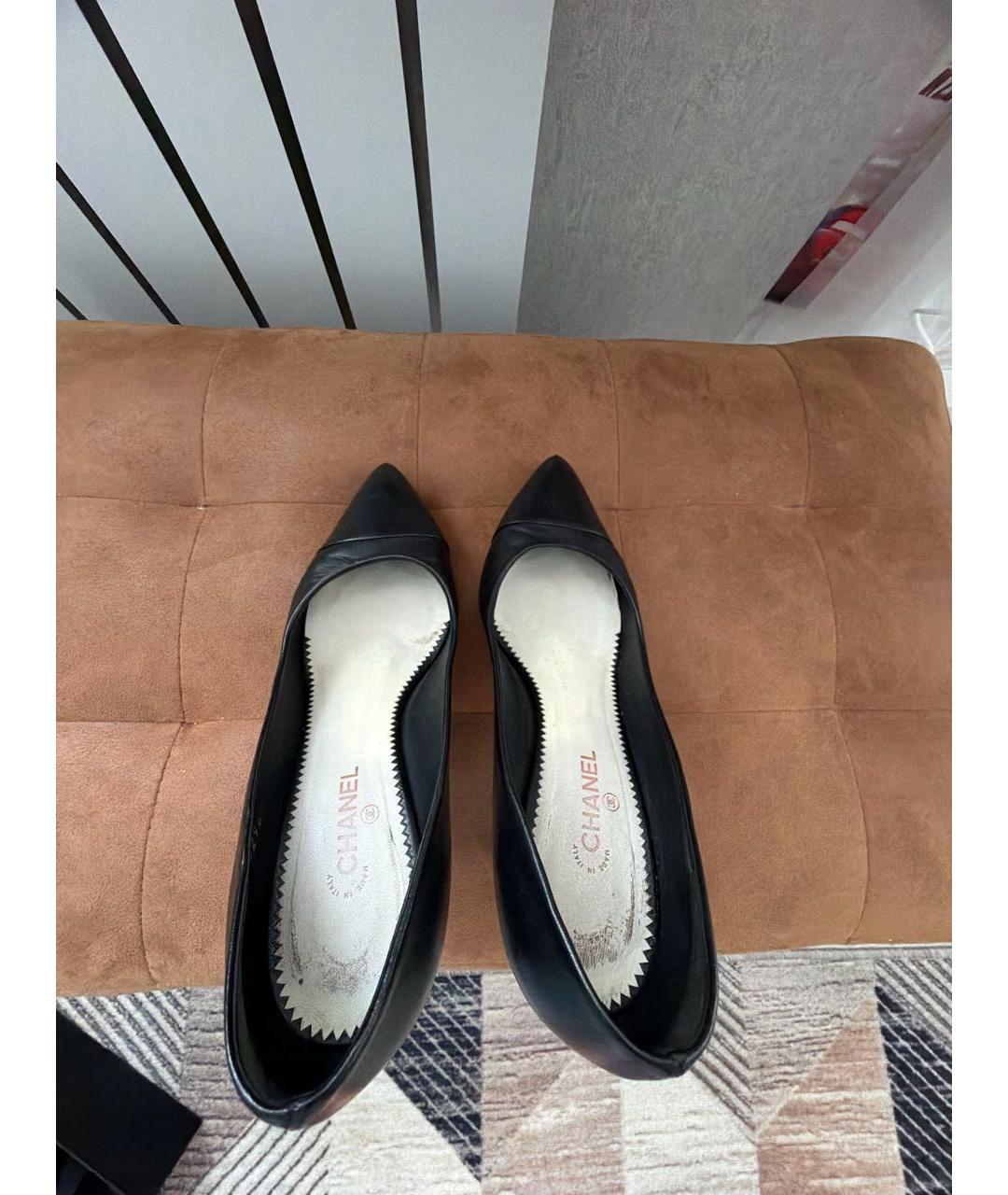 CHANEL Черные кожаные туфли, фото 3
