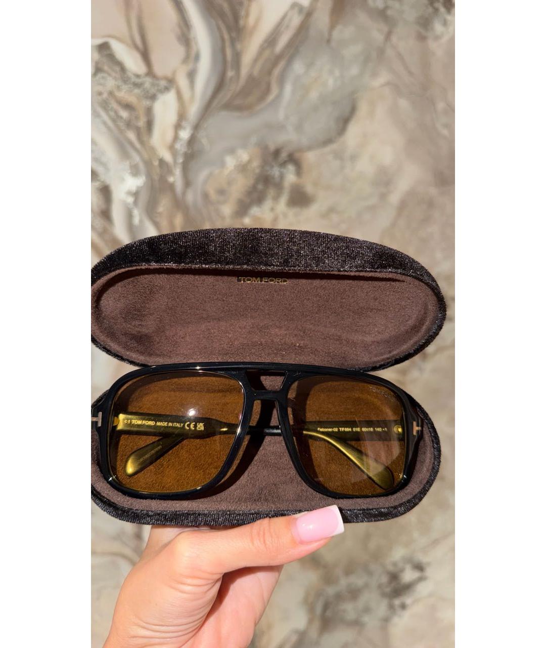 TOM FORD Черные пластиковые солнцезащитные очки, фото 2