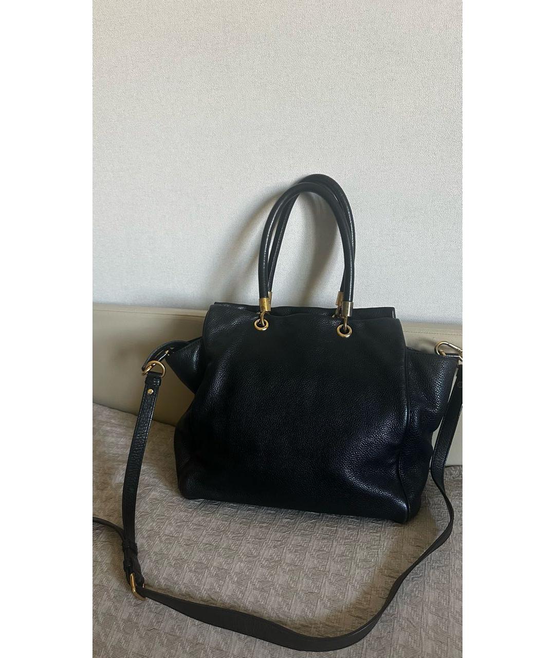 MARC BY MARC JACOBS Черная кожаная сумка с короткими ручками, фото 3
