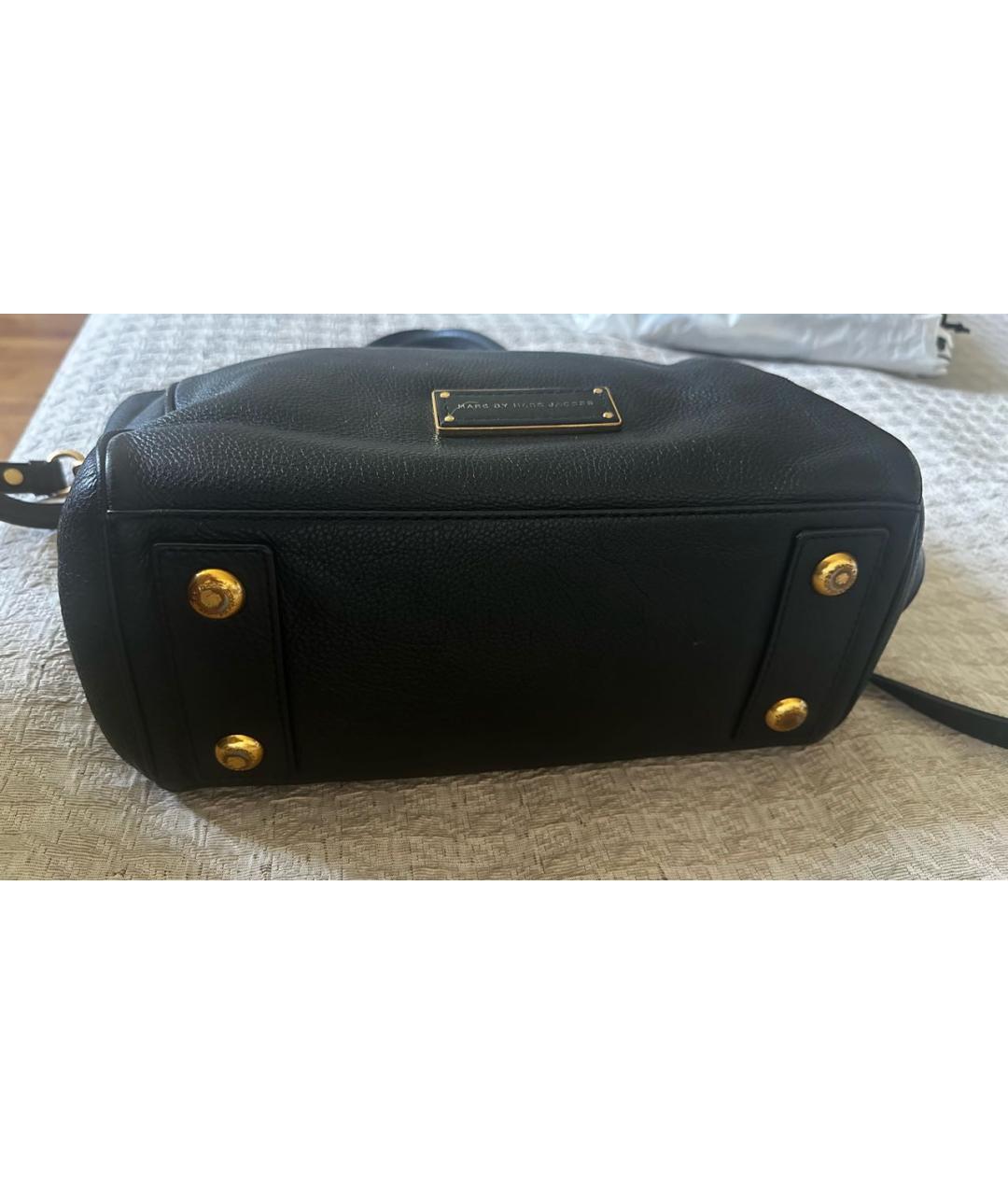 MARC BY MARC JACOBS Черная кожаная сумка с короткими ручками, фото 5