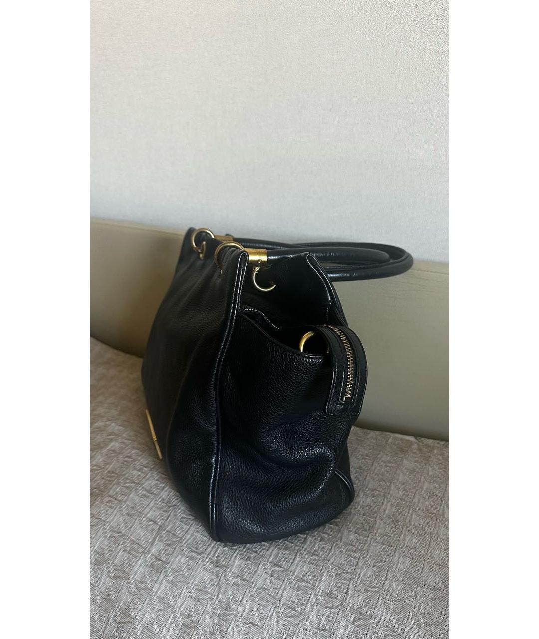 MARC BY MARC JACOBS Черная кожаная сумка с короткими ручками, фото 2