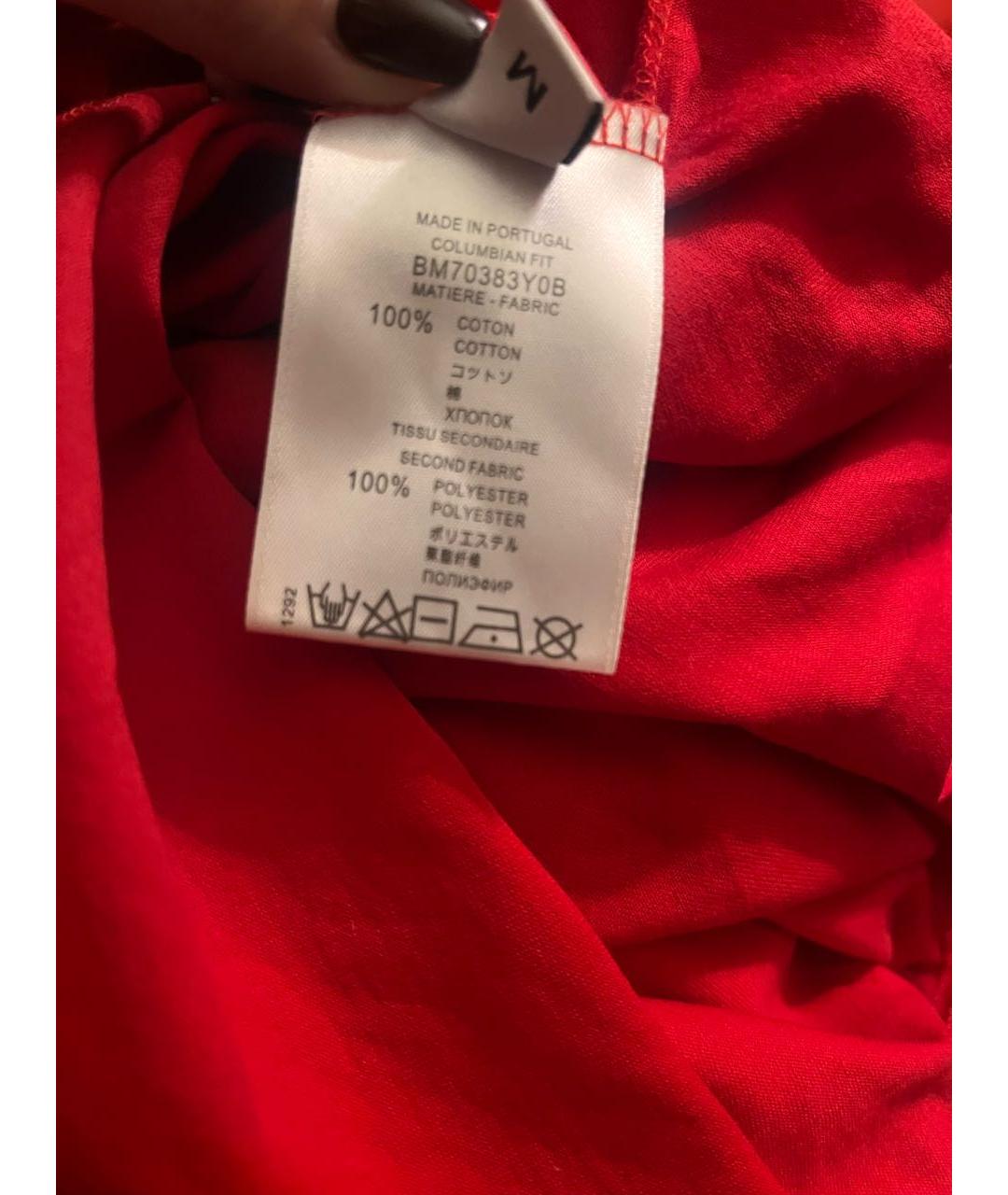 BALENCIAGA Красная хлопковая футболка, фото 3