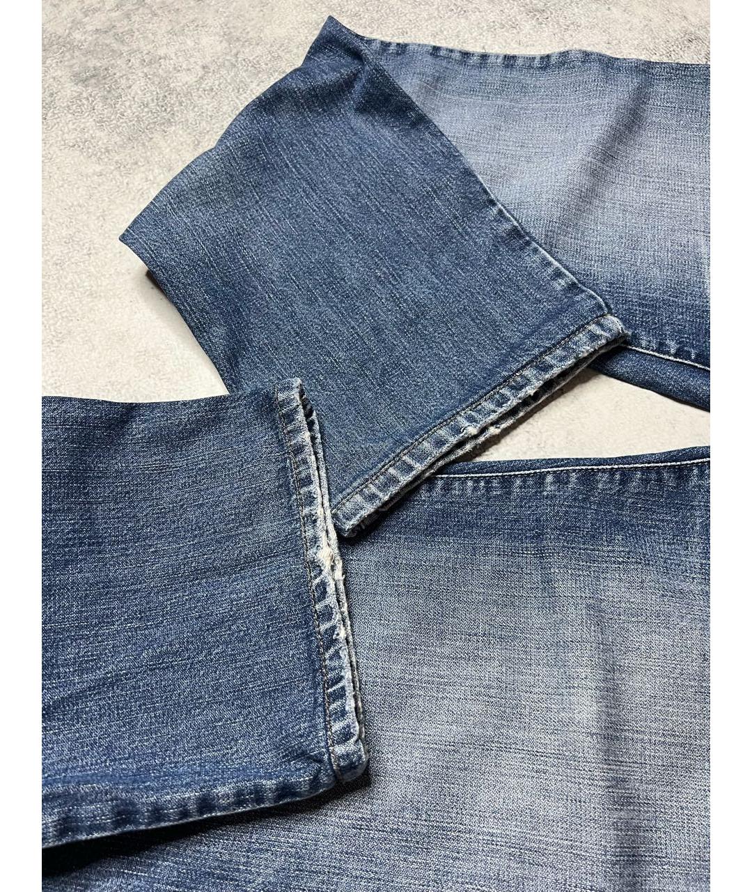ZEGNA Синие хлопковые прямые джинсы, фото 4