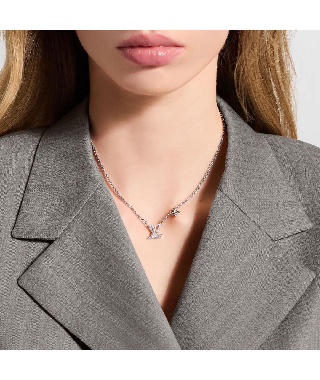 LOUIS VUITTON Серебряное металлическое колье, фото 3