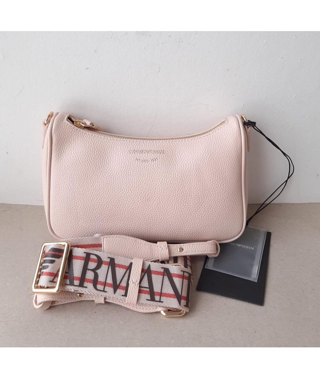 EMPORIO ARMANI Розовая сумка через плечо из искусственной кожи, фото 4