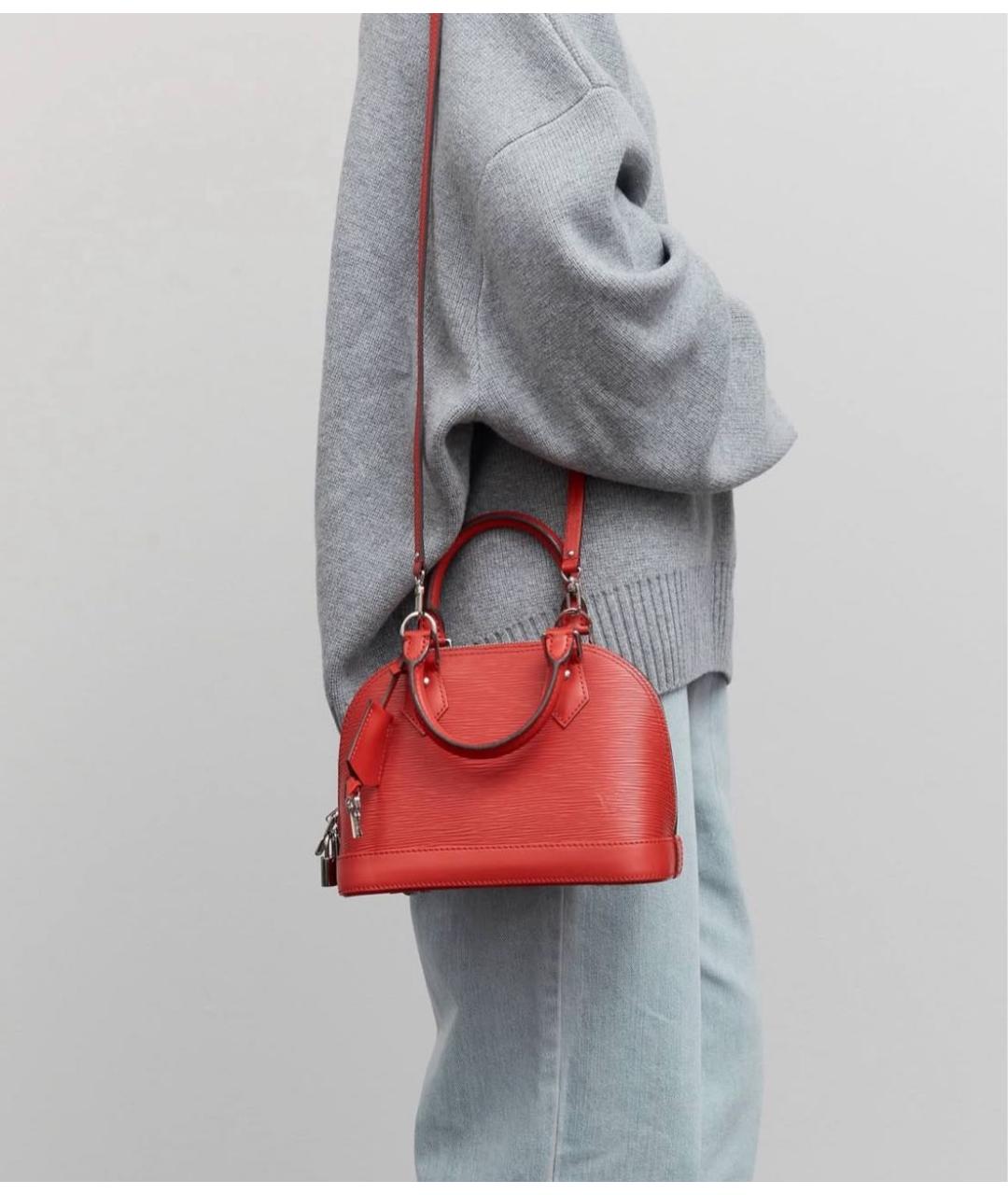 LOUIS VUITTON Коричневая кожаная сумка с короткими ручками, фото 2