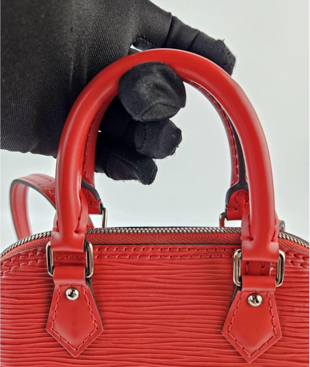 LOUIS VUITTON Коричневая кожаная сумка с короткими ручками, фото 4