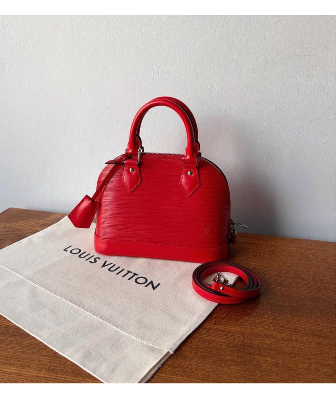 LOUIS VUITTON Коричневая кожаная сумка с короткими ручками, фото 3