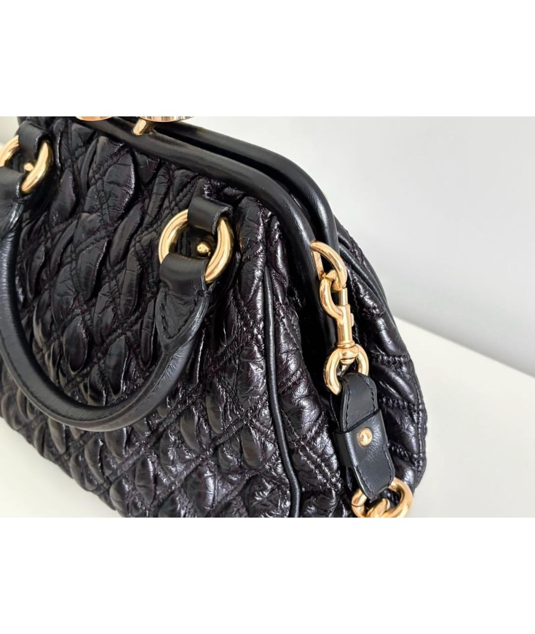 MARC JACOBS Черная кожаная сумка с короткими ручками, фото 5