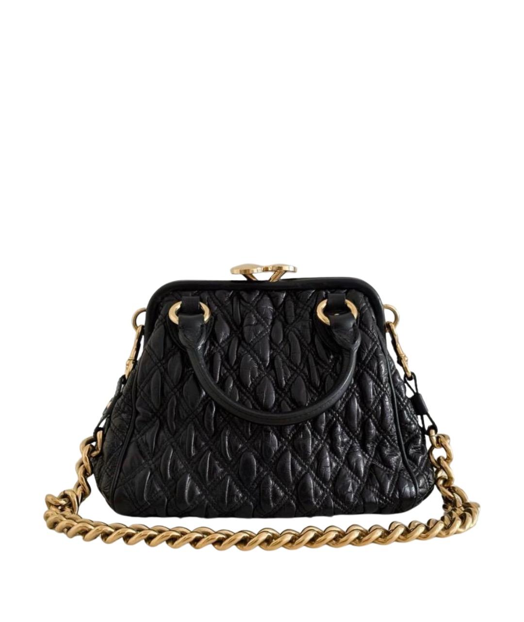 MARC JACOBS Черная кожаная сумка с короткими ручками, фото 1