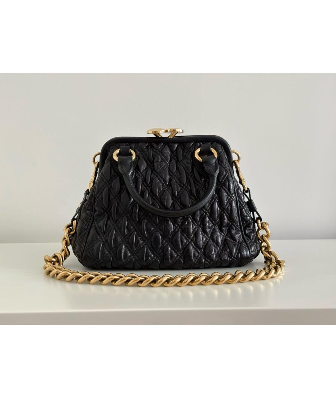 MARC JACOBS Черная кожаная сумка с короткими ручками, фото 9