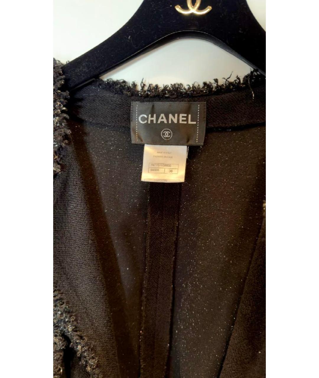 CHANEL Черный хлопковый кардиган, фото 4