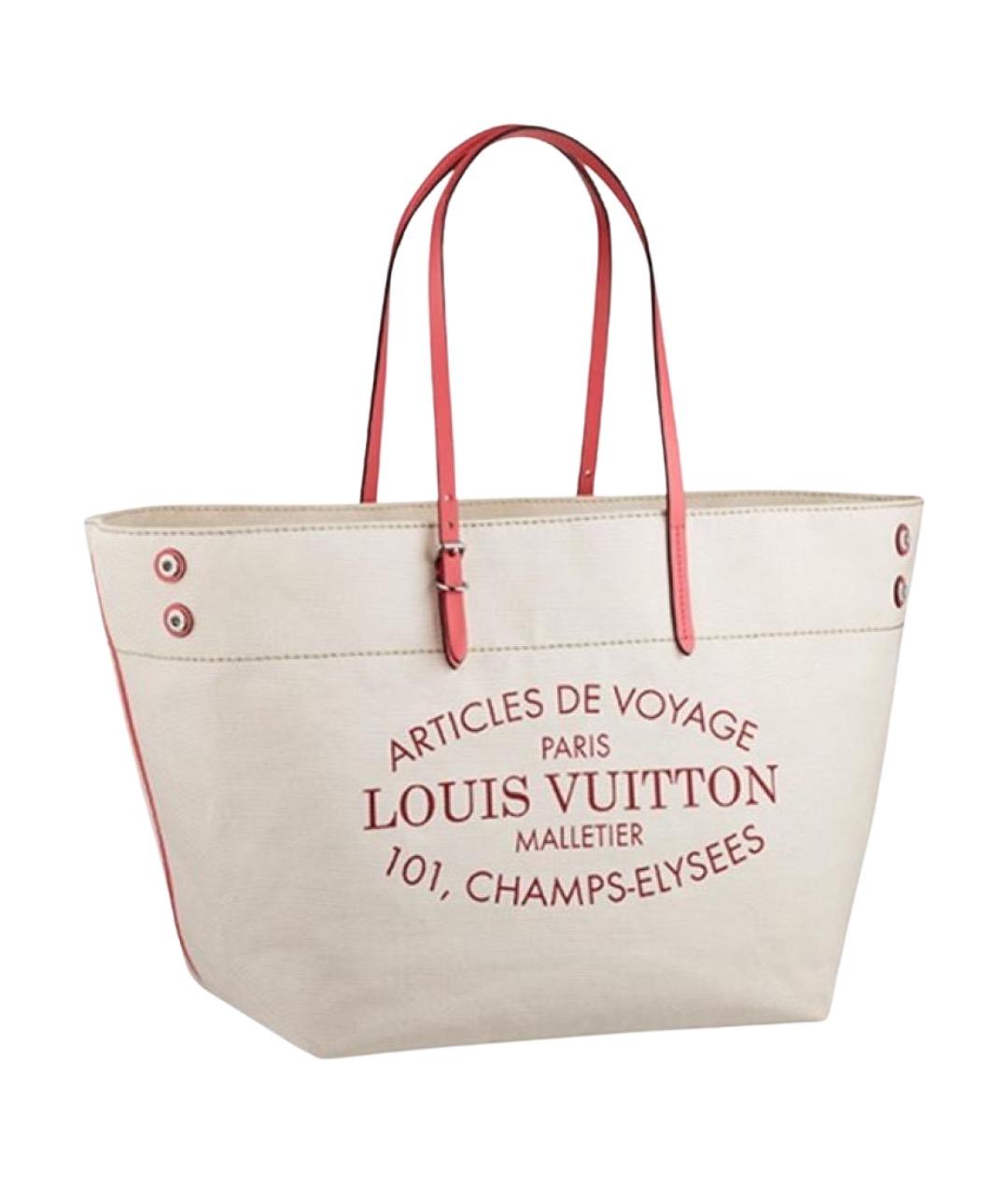 LOUIS VUITTON Бежевая канва пляжная сумка, фото 1