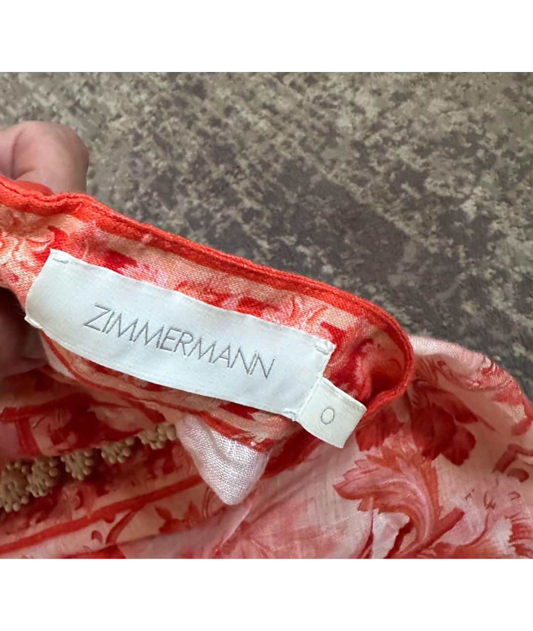 ZIMMERMANN Красное льняное повседневное платье, фото 2