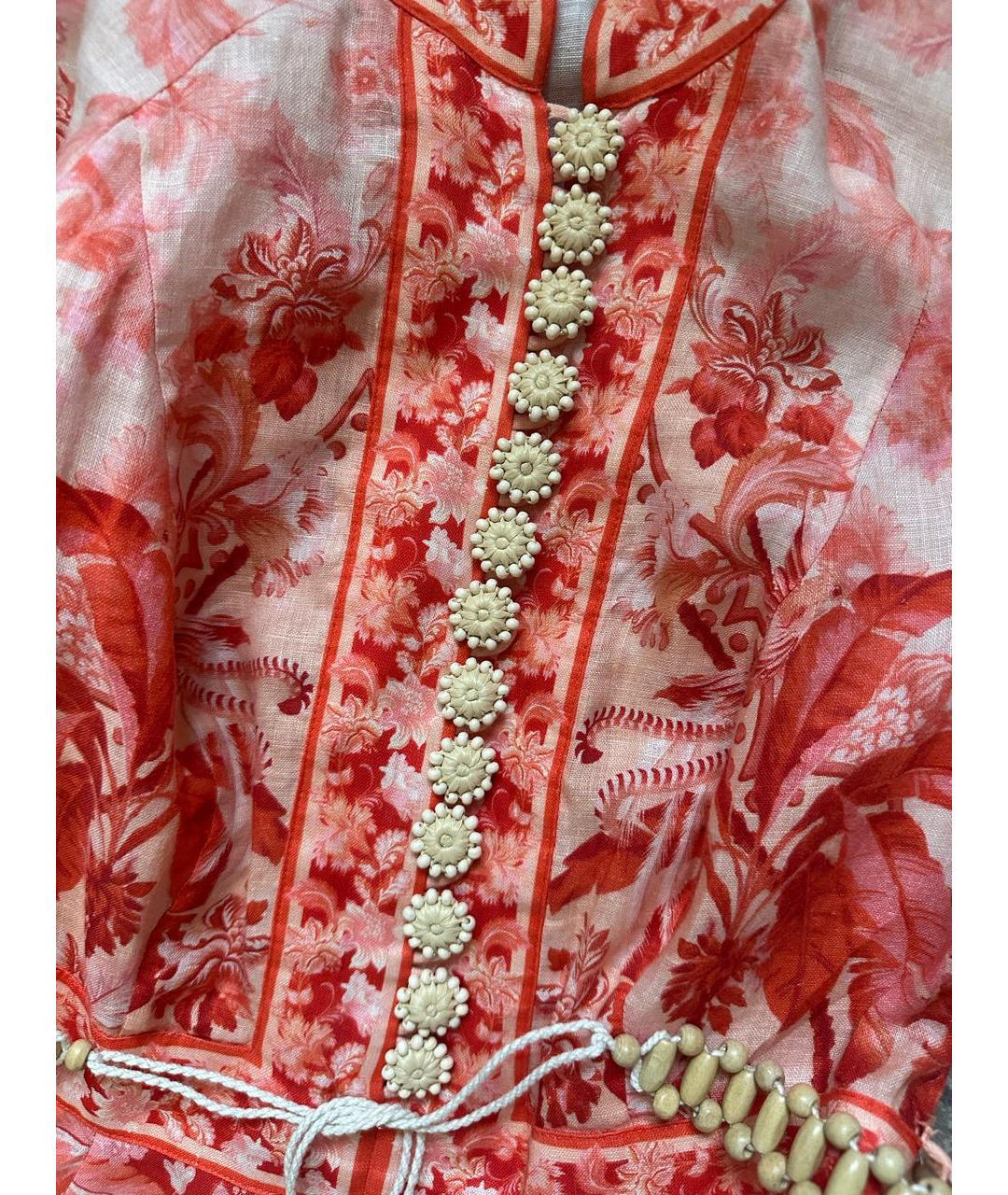 ZIMMERMANN Красное льняное повседневное платье, фото 3