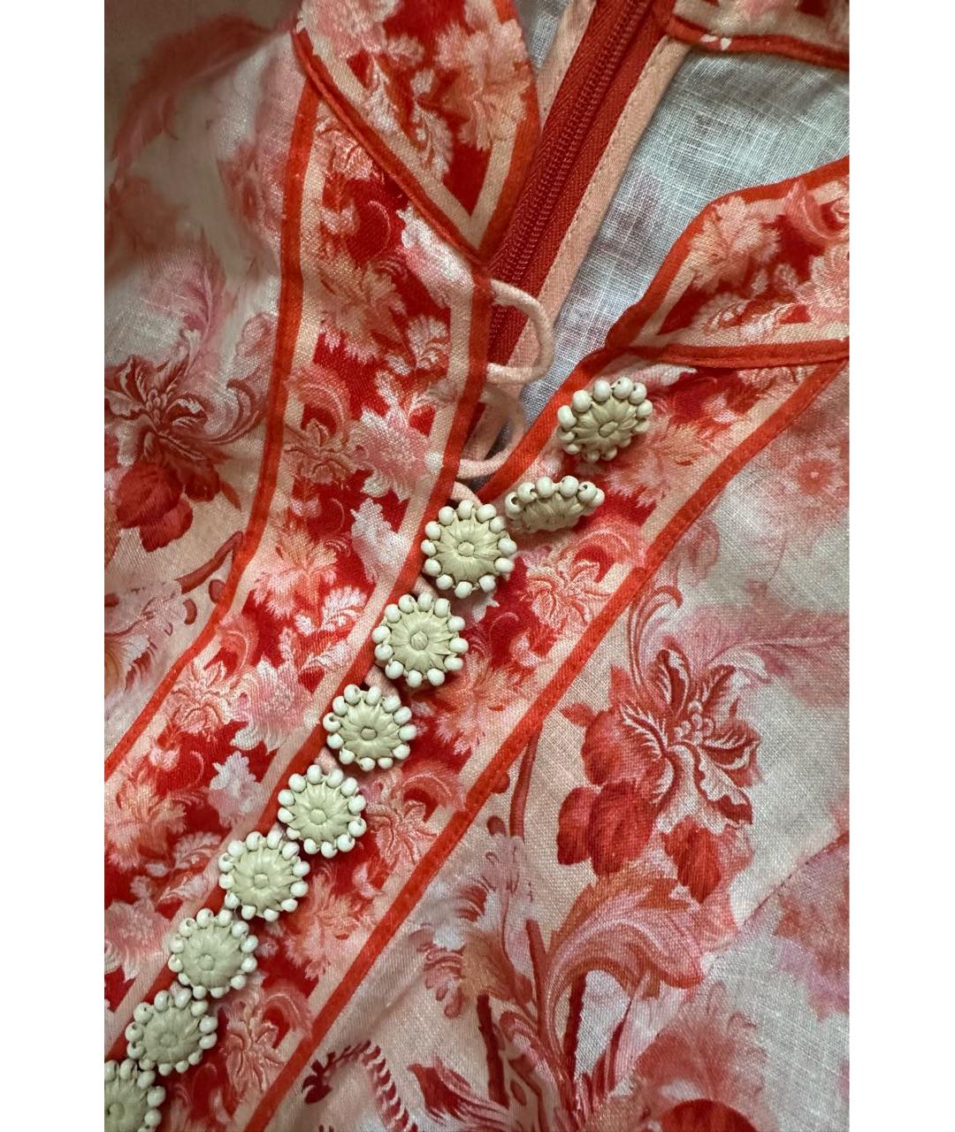 ZIMMERMANN Красное льняное повседневное платье, фото 4