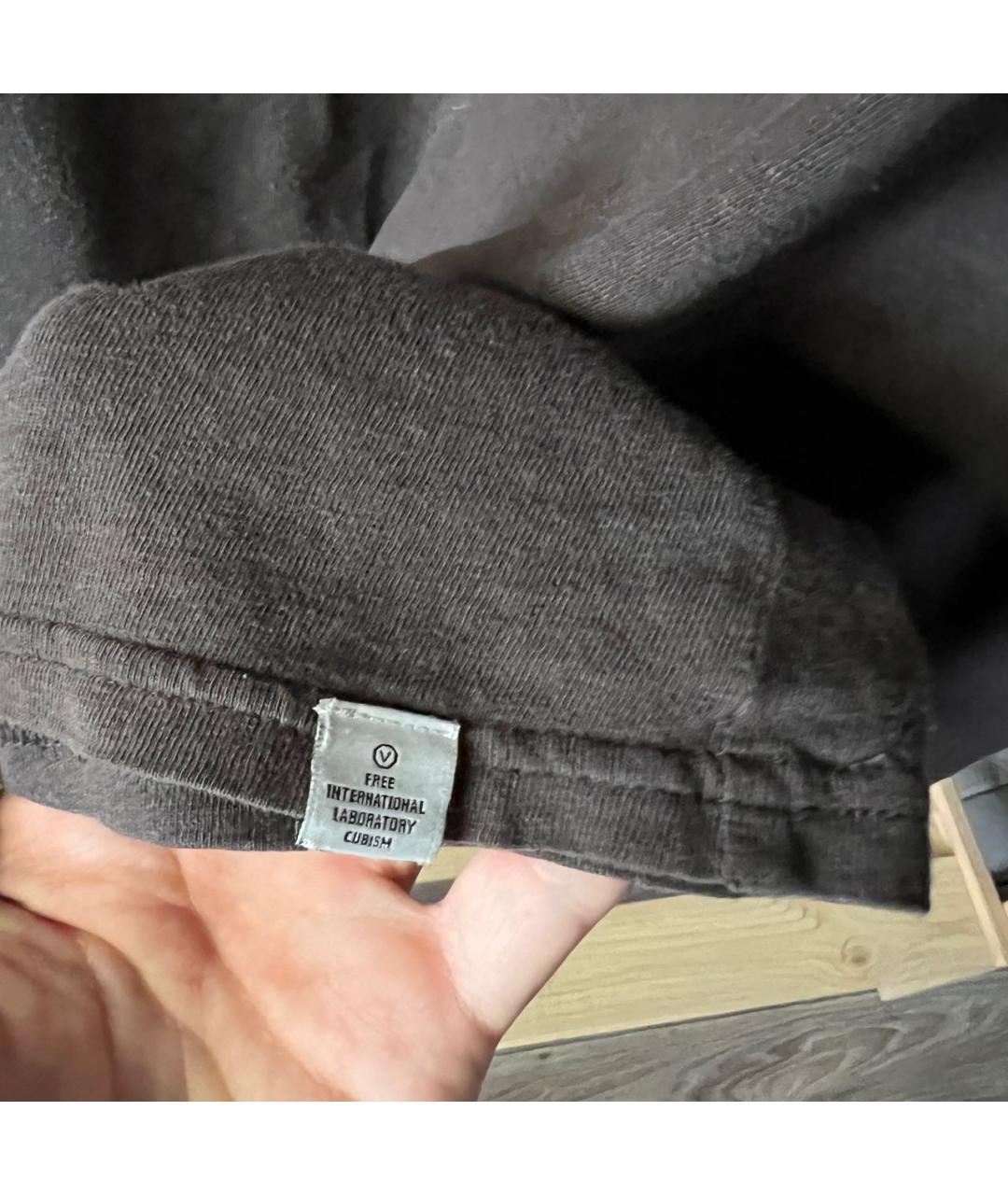 VISVIM Коричневая хлопковая футболка, фото 4