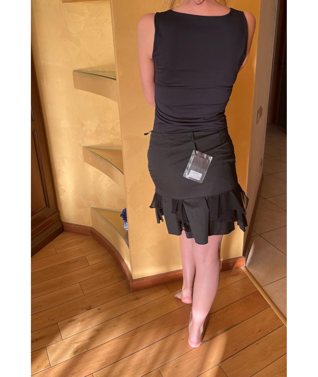 TADASKI Черная полиамидовая юбка мини, фото 8