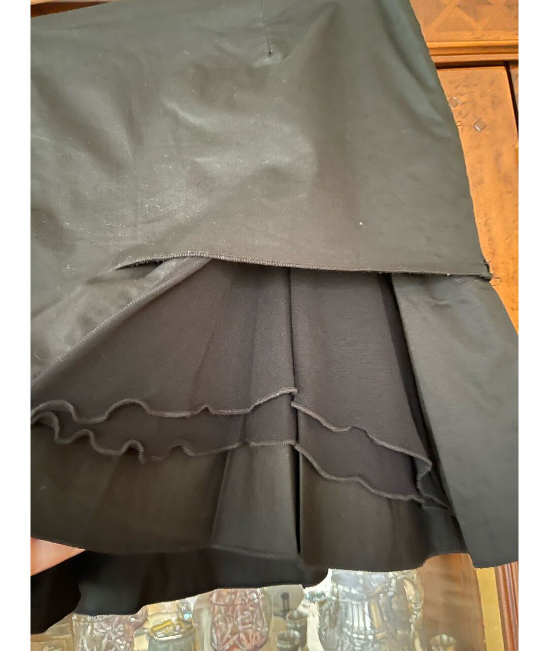 TADASKI Черная полиамидовая юбка мини, фото 4