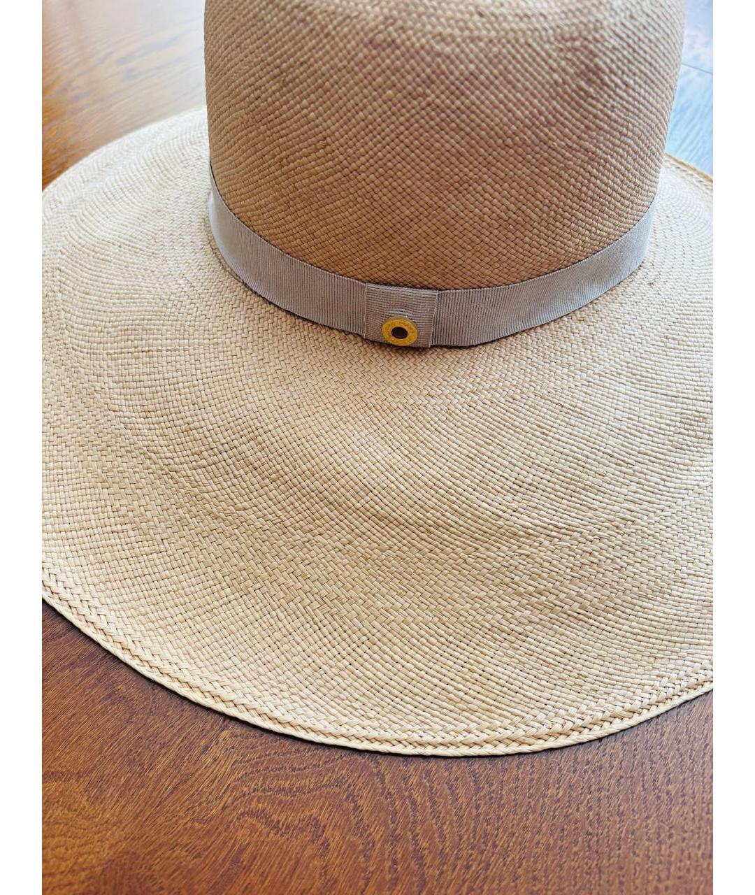 LORO PIANA Бежевая соломенная шляпа, фото 2