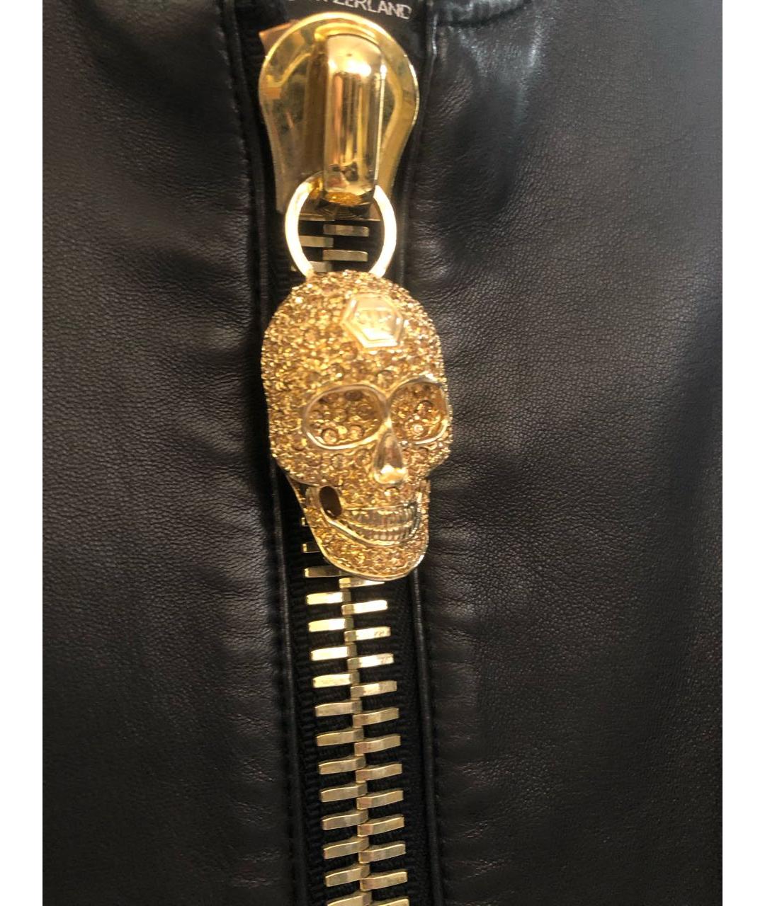 PHILIPP PLEIN Черная кожаная куртка, фото 4