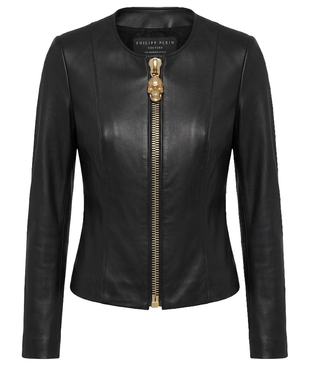 PHILIPP PLEIN Черная кожаная куртка, фото 1