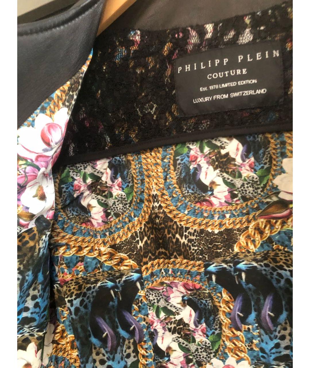 PHILIPP PLEIN Черная кожаная куртка, фото 3