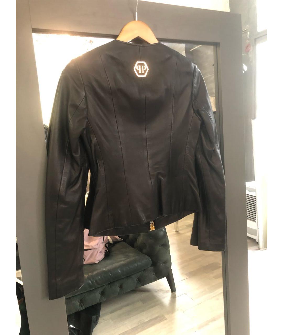 PHILIPP PLEIN Черная кожаная куртка, фото 2