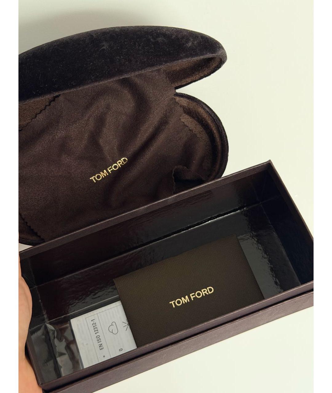 TOM FORD Коричневые пластиковые солнцезащитные очки, фото 4