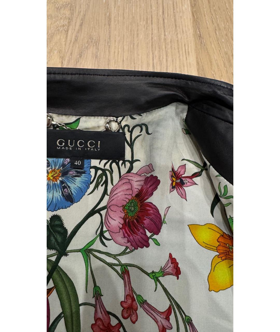 GUCCI Черная кожаная куртка, фото 3