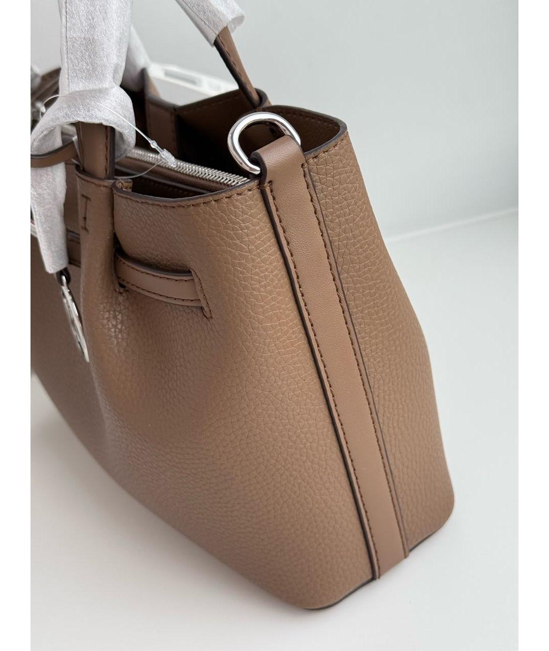 MICHAEL KORS Коричневая кожаная сумка с короткими ручками, фото 6