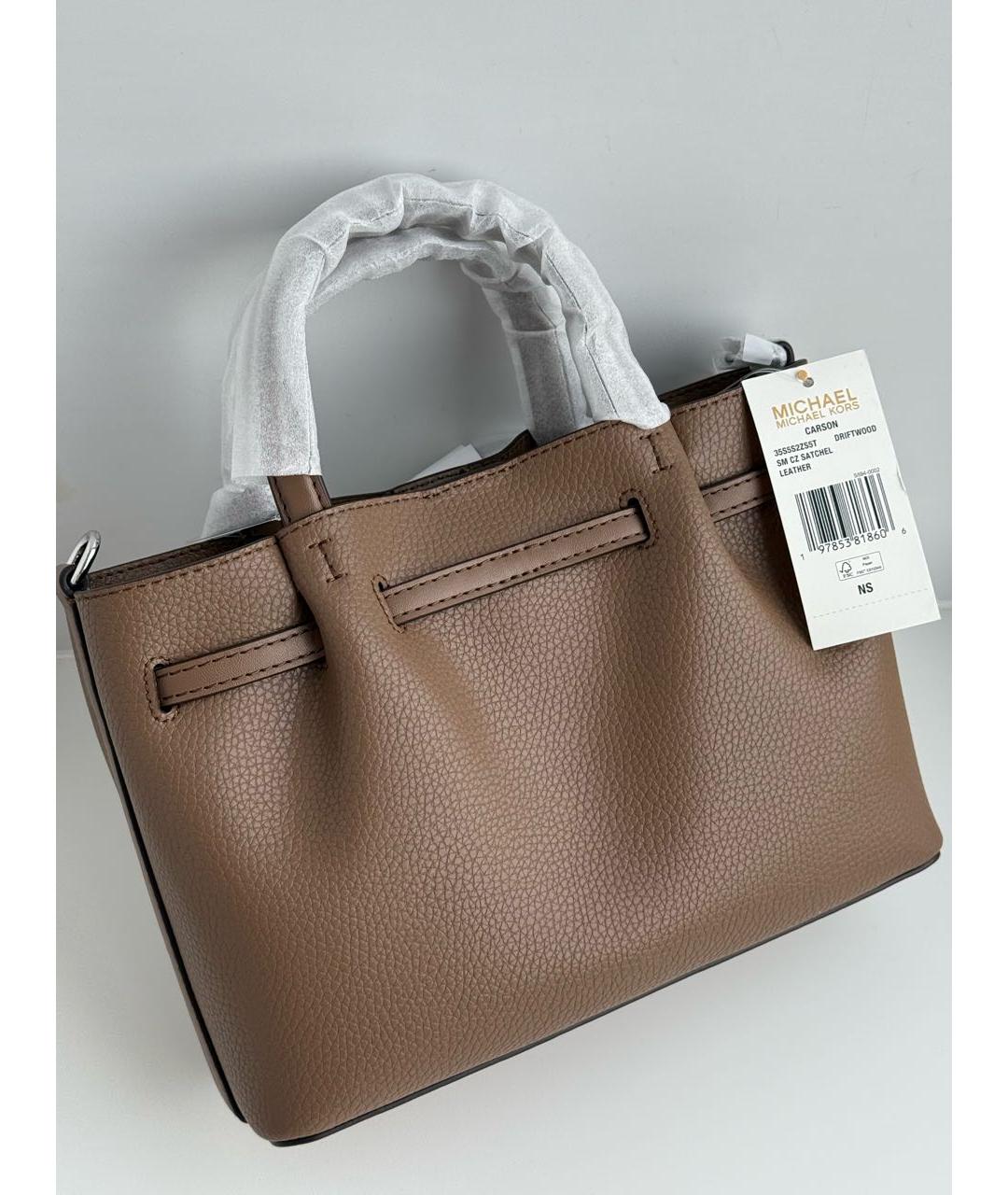 MICHAEL KORS Коричневая кожаная сумка с короткими ручками, фото 2