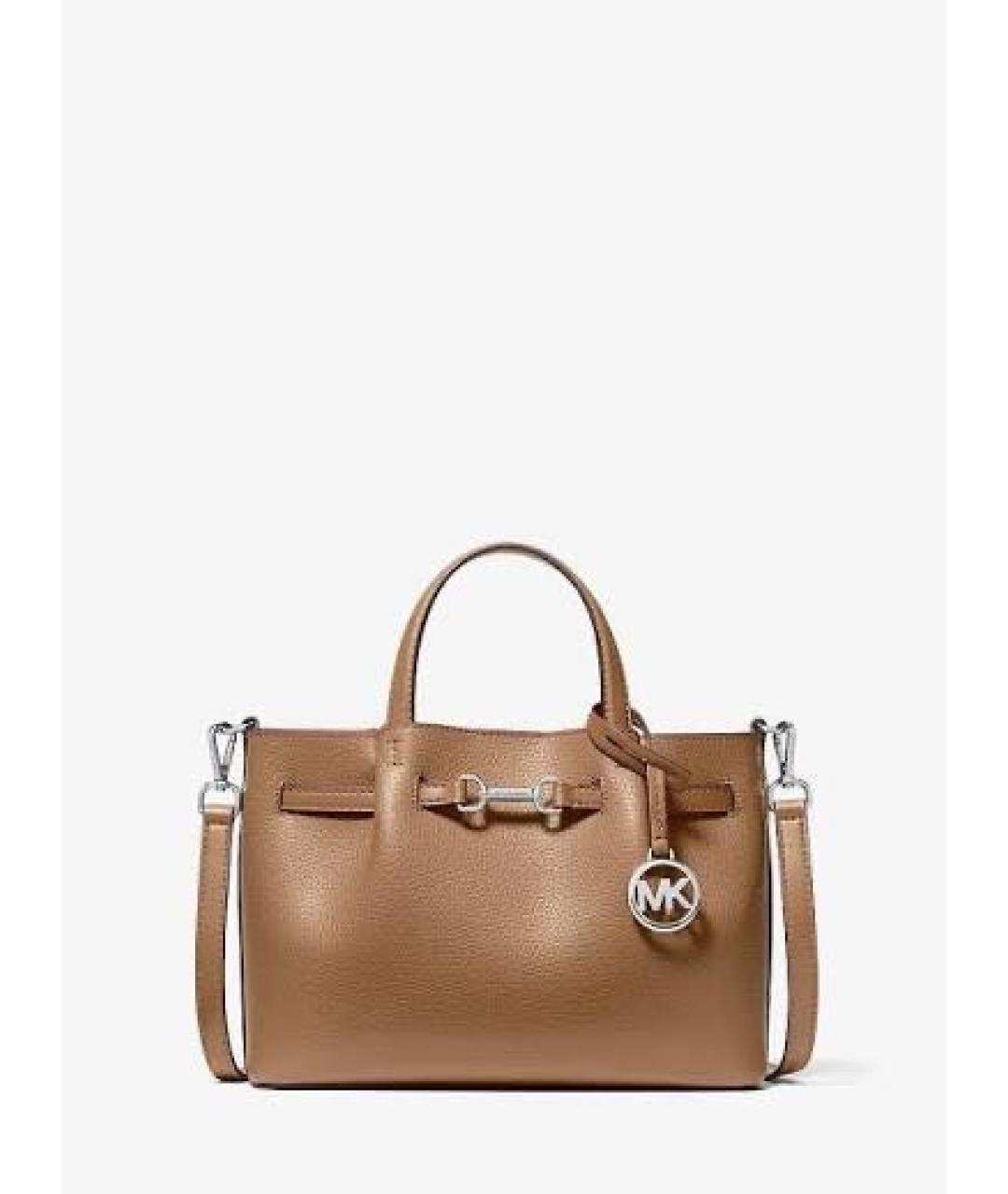 MICHAEL KORS Коричневая кожаная сумка с короткими ручками, фото 8
