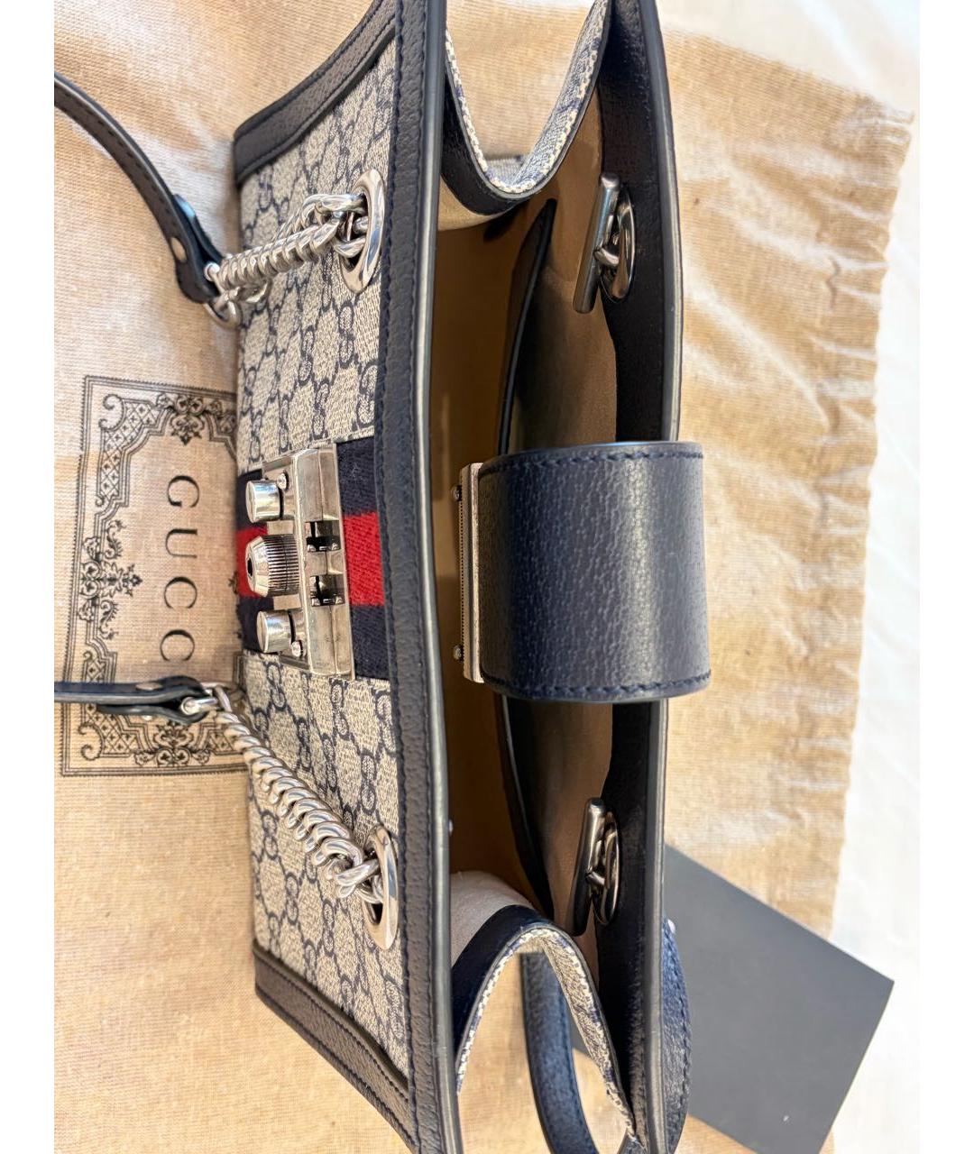 GUCCI Бежевая канва сумка с короткими ручками, фото 4