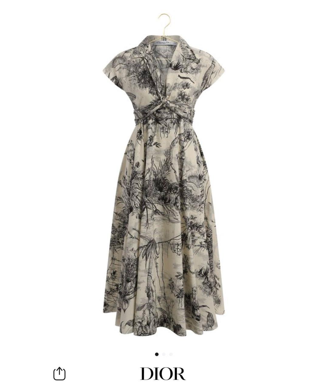 CHRISTIAN DIOR Мульти хлопковое повседневное платье, фото 9