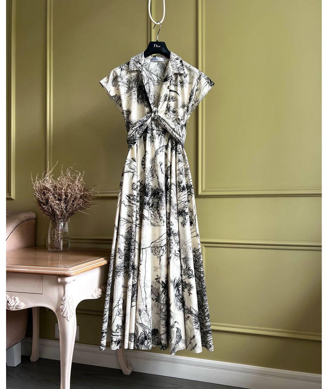 CHRISTIAN DIOR Мульти хлопковое повседневное платье, фото 2
