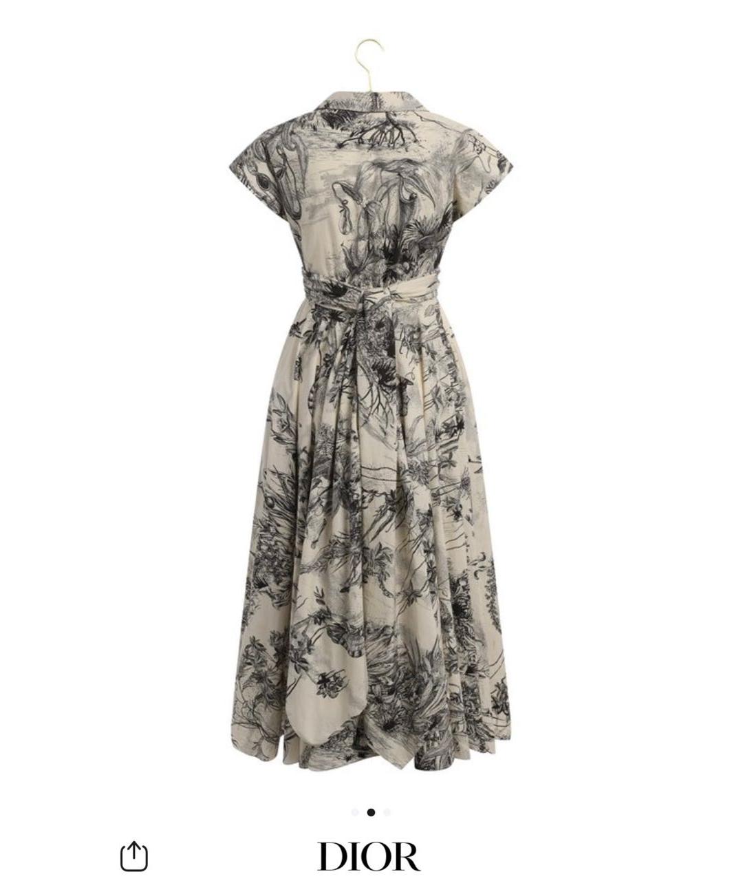 CHRISTIAN DIOR Мульти хлопковое повседневное платье, фото 5
