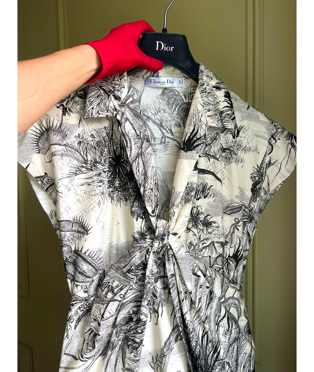CHRISTIAN DIOR Мульти хлопковое повседневное платье, фото 3
