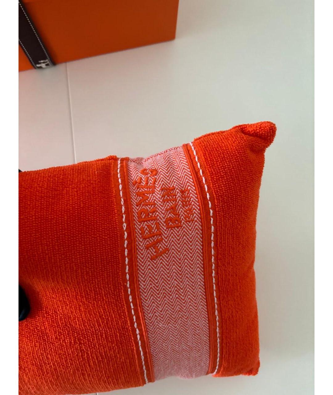 HERMES Оранжевое хлопковое полотенце, фото 2