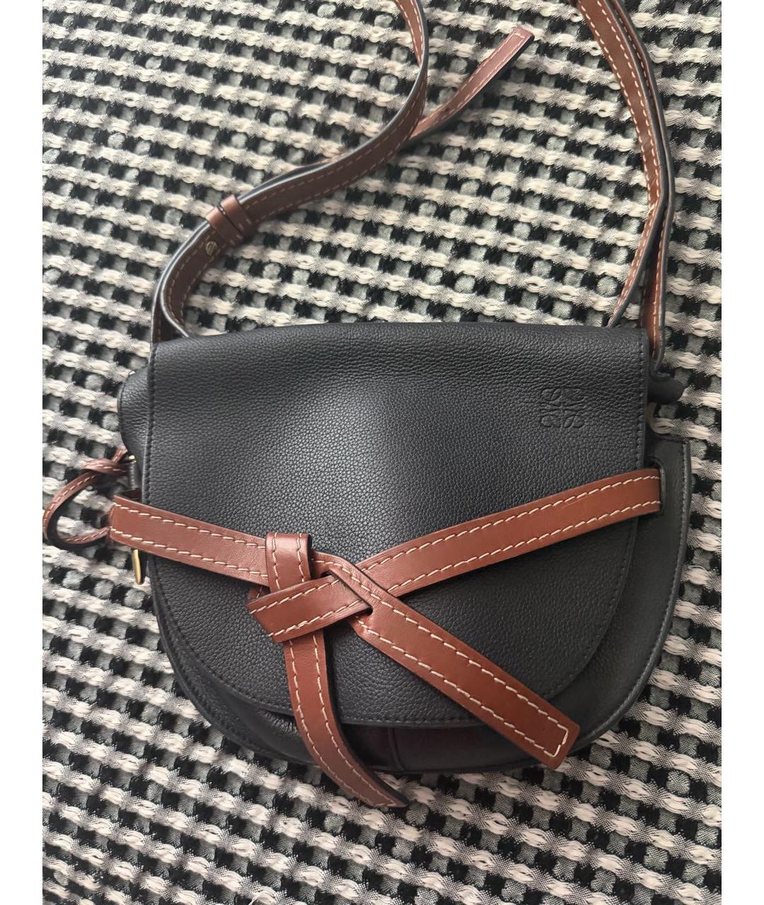 LOEWE Черная кожаная сумка через плечо, фото 2