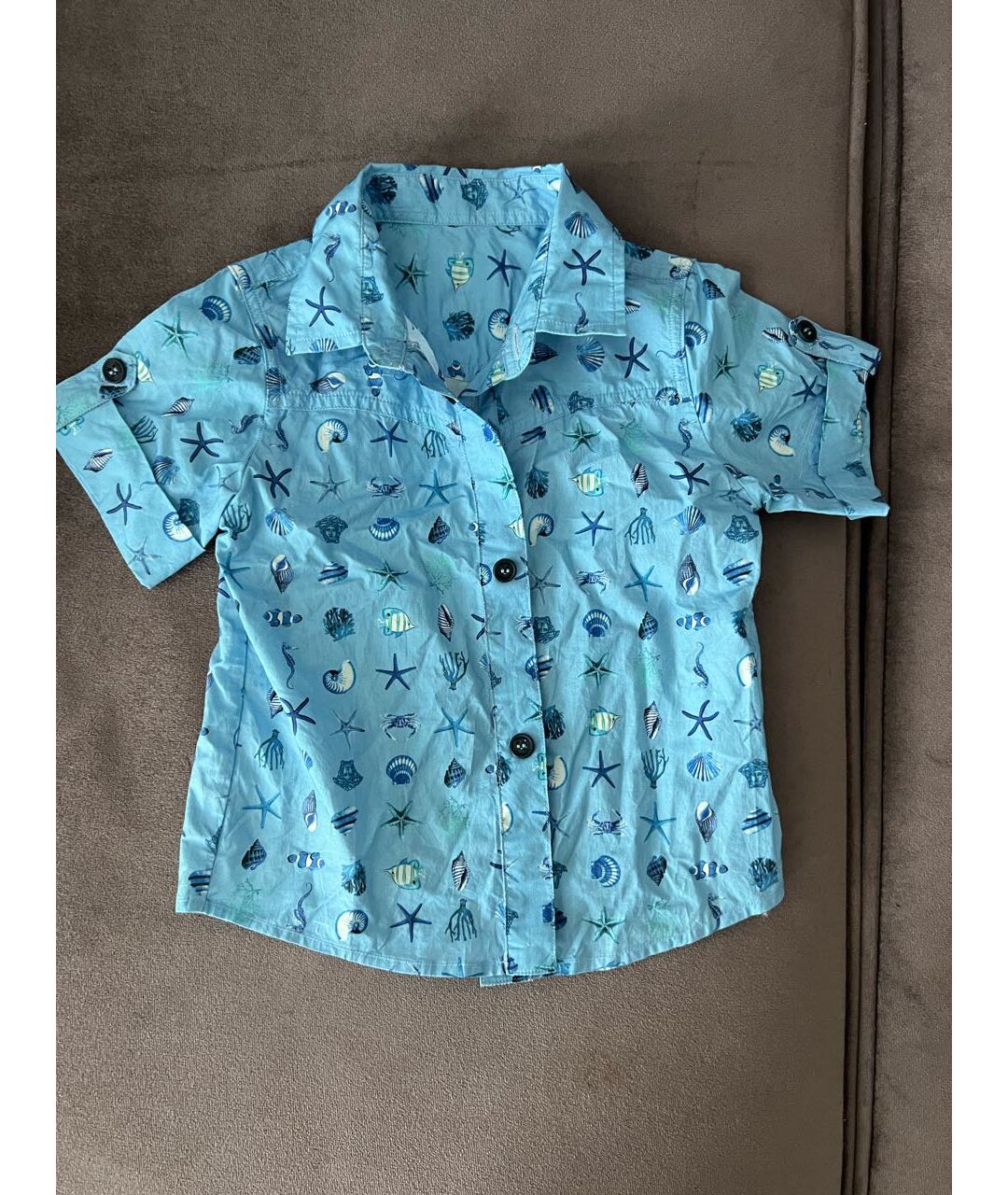 VERSACE Голубая хлопковая детская рубашка, фото 6