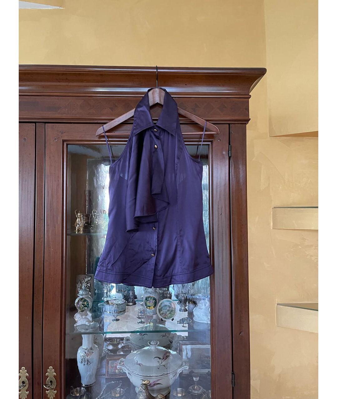 MOSCHINO Фиолетовая шелковая блузы, фото 7