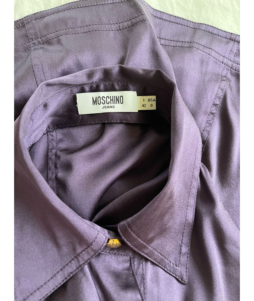 MOSCHINO Фиолетовая шелковая блузы, фото 3