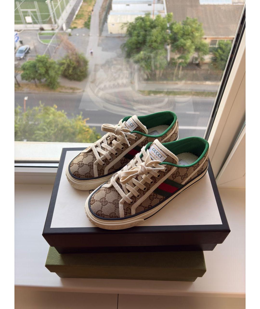 GUCCI Коричневые кеды, фото 6