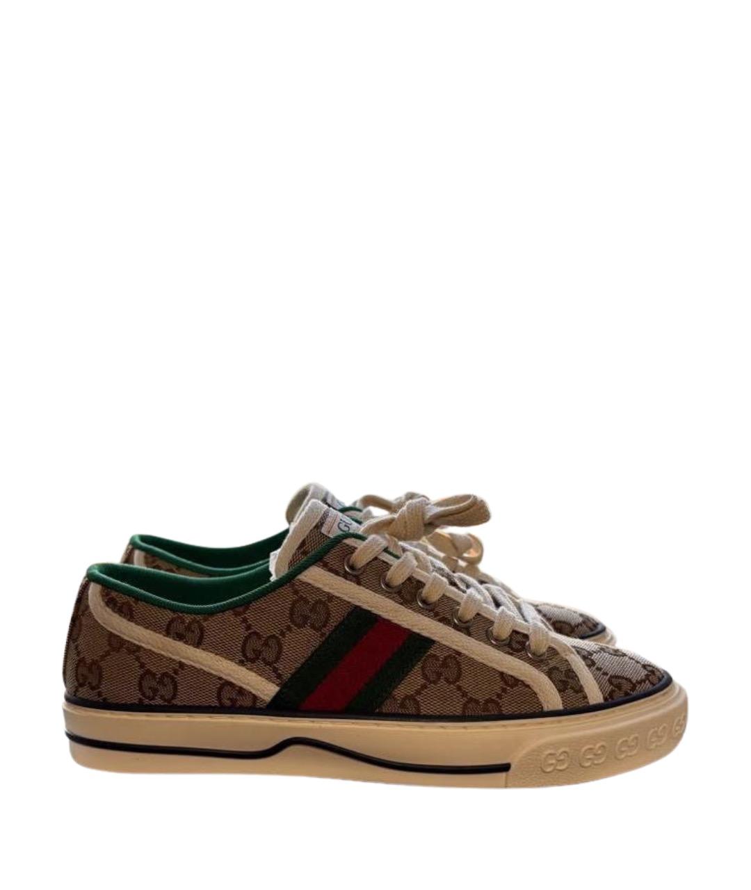 GUCCI Коричневые кеды, фото 1